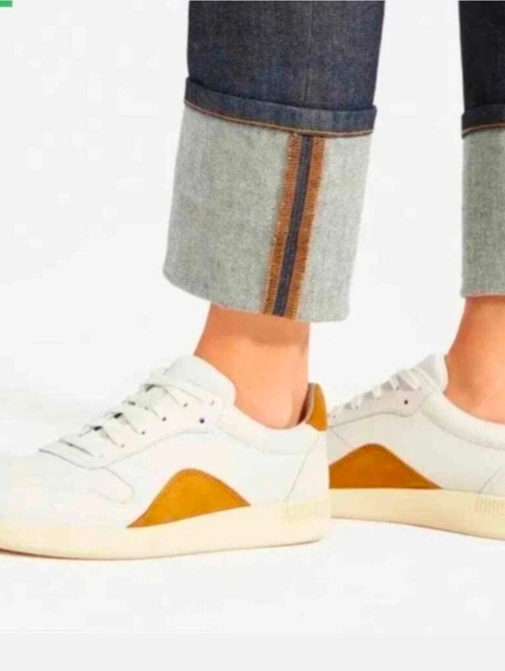 Everlane The Releather Court White Mustard Sneakers 12.5